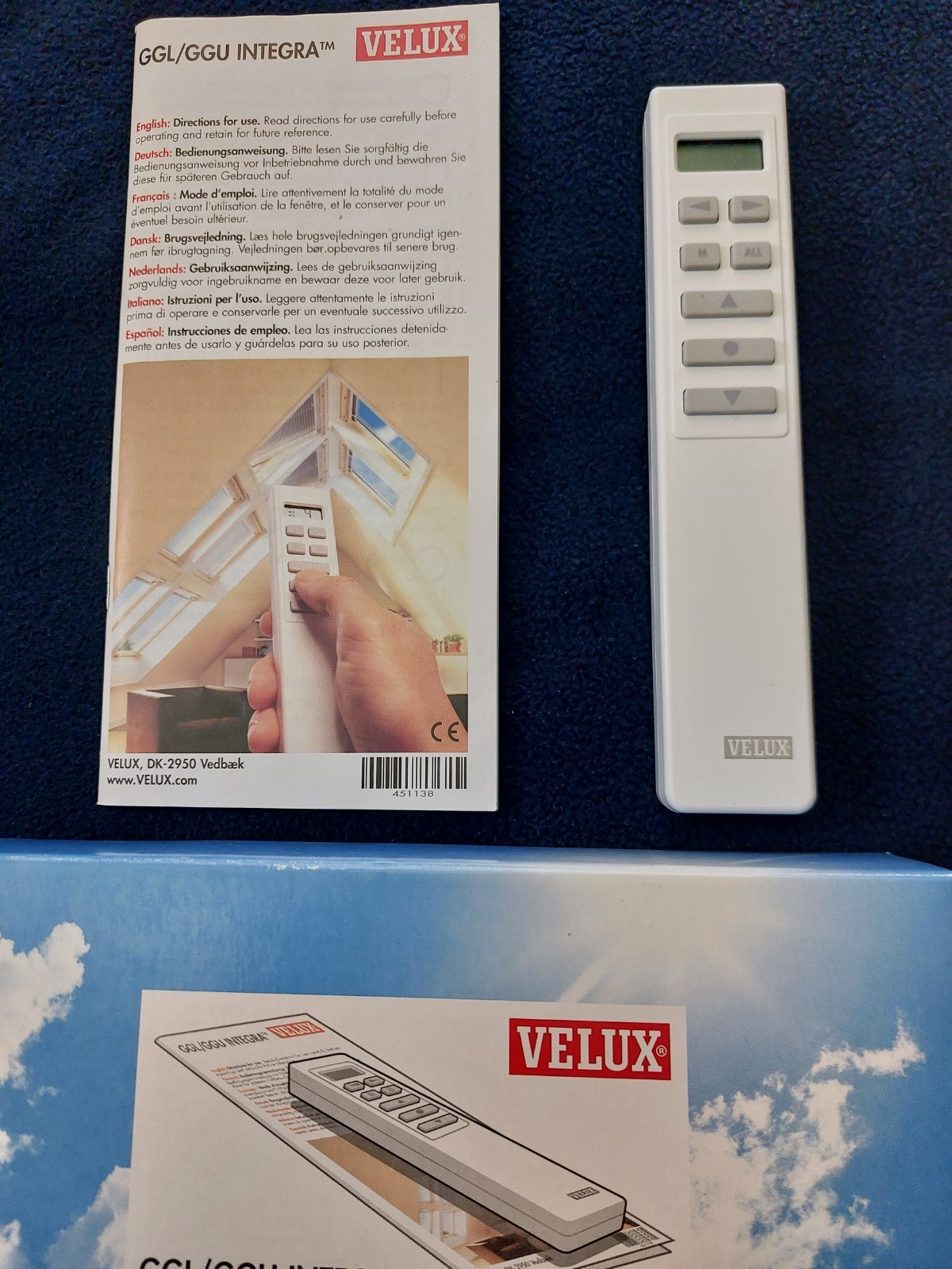 Velux WLR 100 50 02 Remote Control Remonte Control GGL/GGU INTEGRA