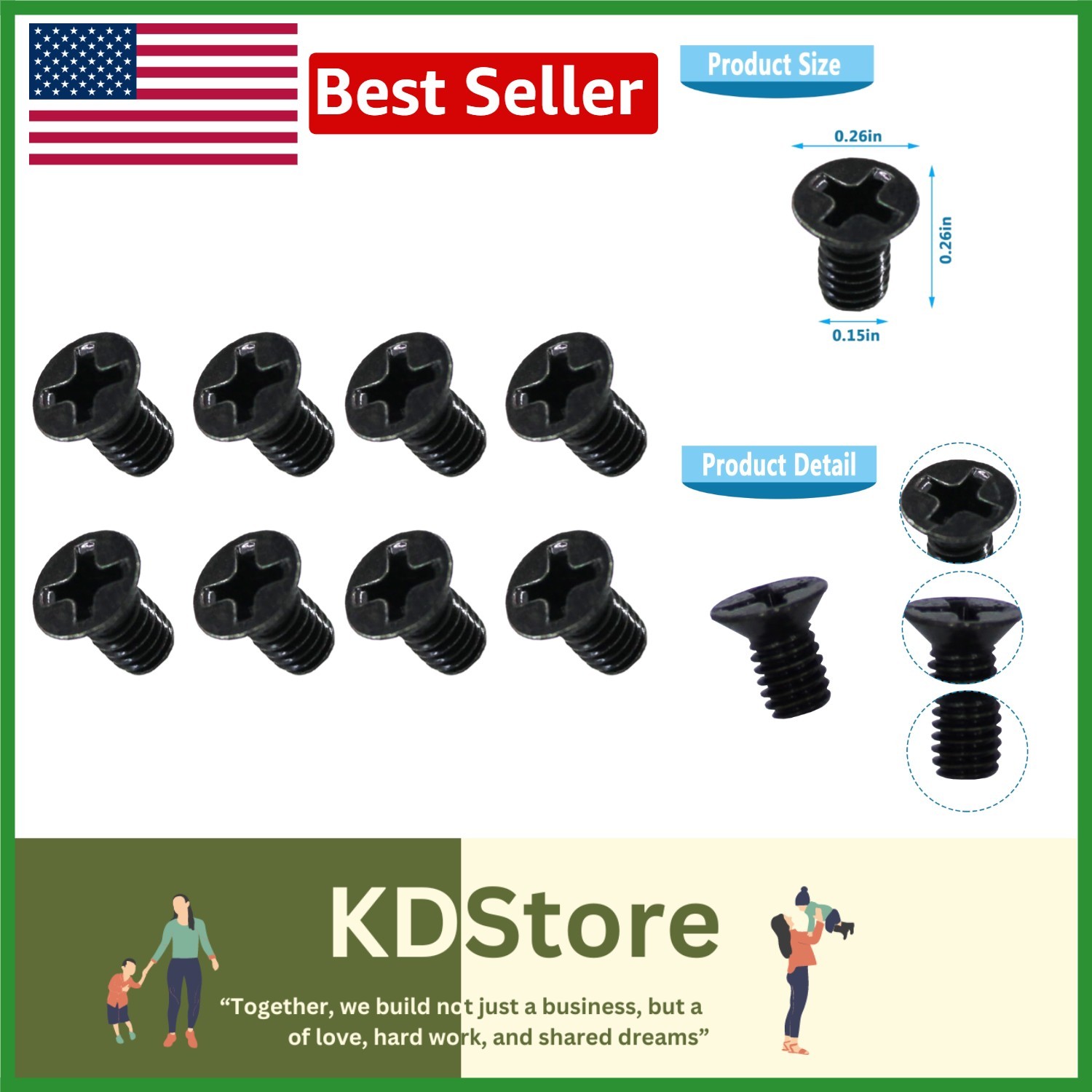 Durable M4 x 6mm Flat Head Screws Set – Compatible with Milwaukee M12 Tools