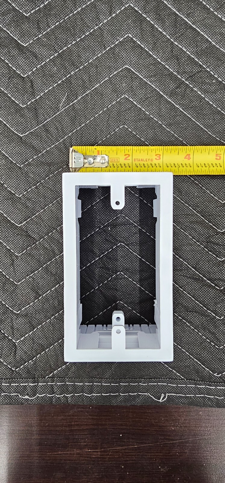 Extra Deep non-metallic outlet box (largest available- ~3inch)- 1