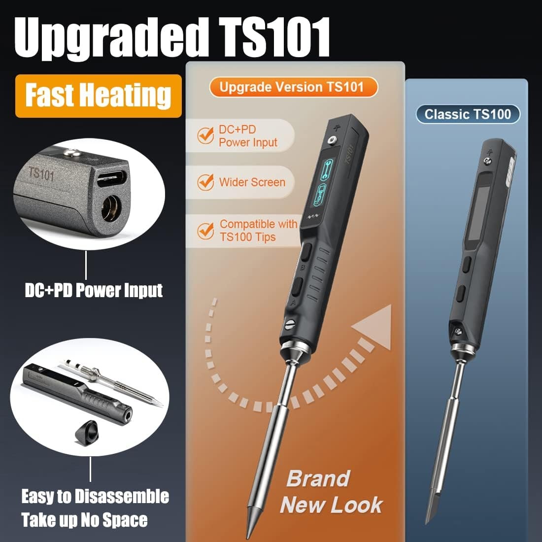 Original TS101 Soldering Iron Station Kit Upgraded from TS100 DC 65W PD 45W Powe