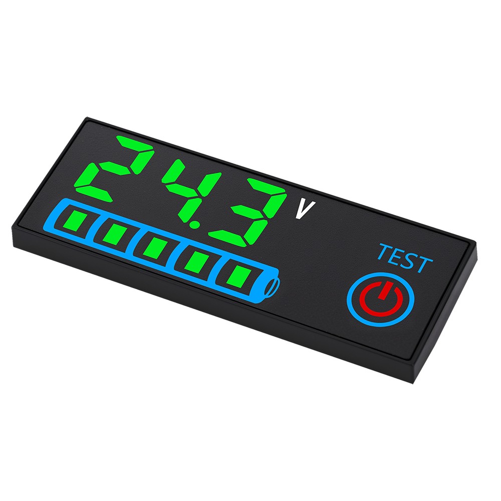LED Voltage Acid/Li-ion Battery Level Indicator Display Panel w/Power-Off Memory