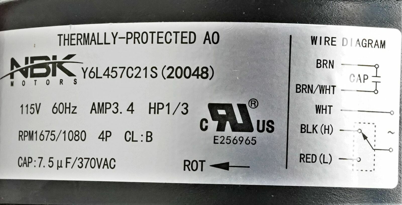 RV Air Conditioner 1/3 HP 115 Volt 1625 RPM 2-Speed Motor for Coleman 1468-3069
