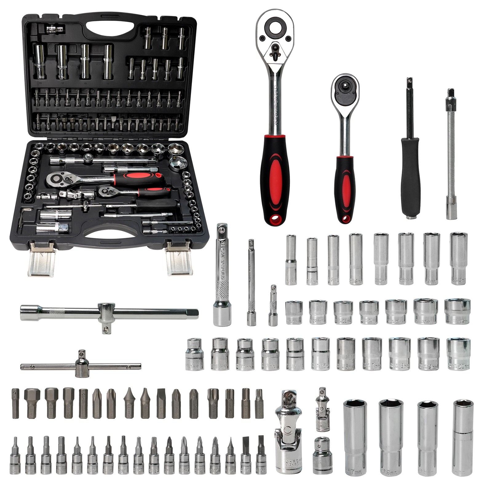 ANXTECH 95pcs Socket Wrench Set Tool Kit 1/2″ 1/4″ Socket Set for Mechanics Car
