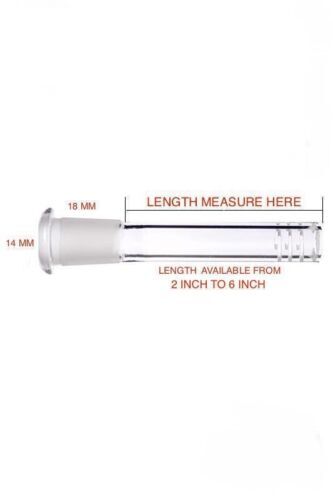 2 PACK 6 Cuts Glass Water Pipe Downstem Diffuser 14MM To 18MM 2.5″ To 6″ Length