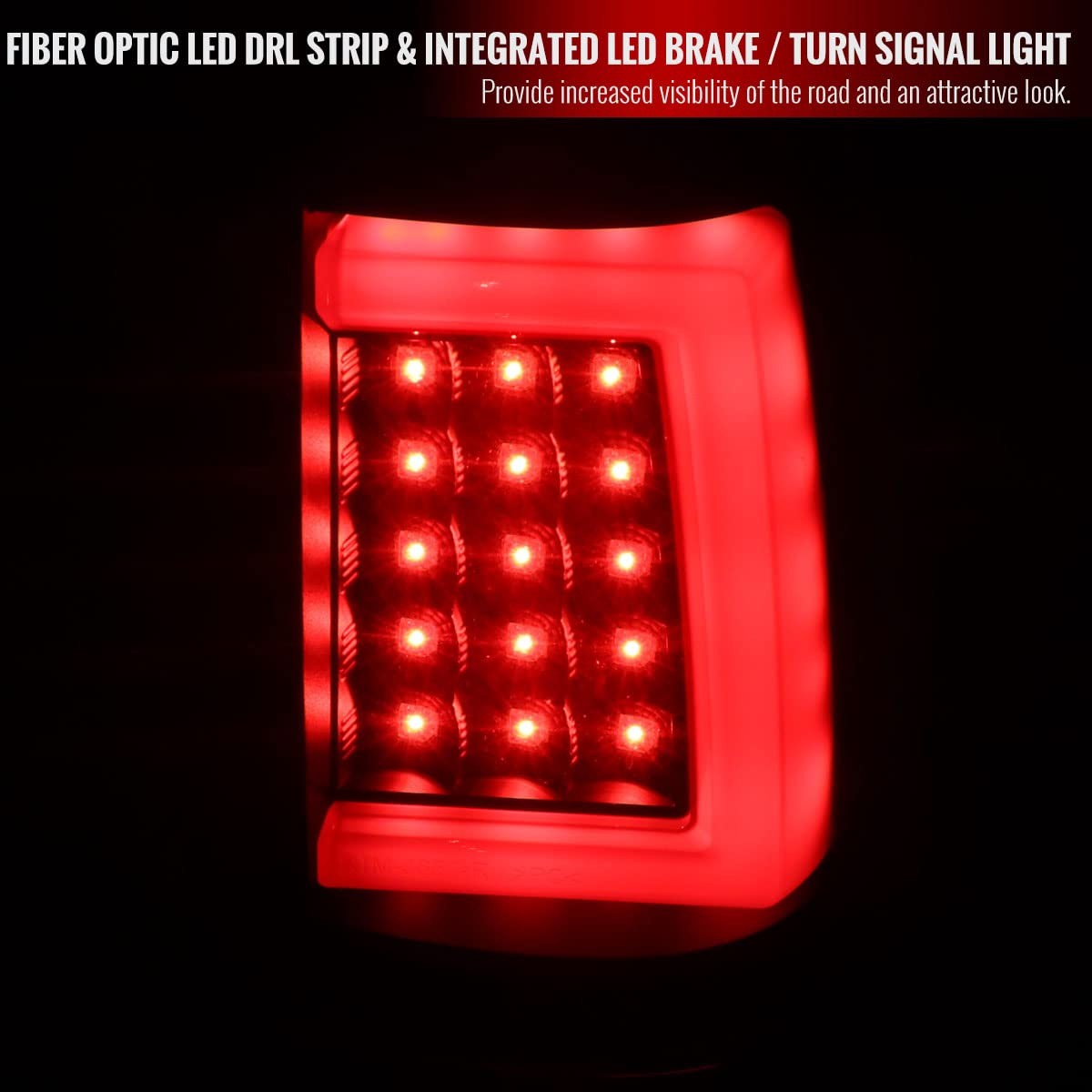 Fits 03-06 Chevy Silverado Red LED Bar Tail Lights Brake Lamps