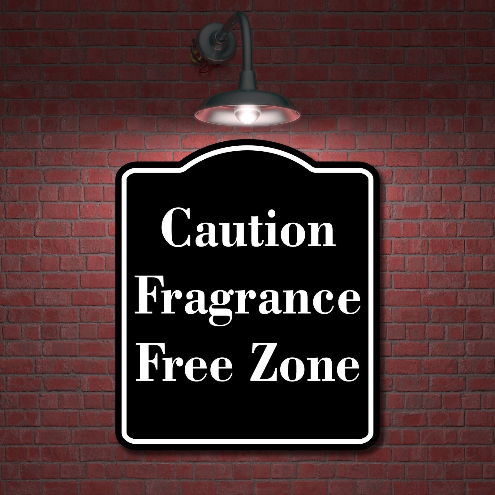 Caution Fragrance-Free Zone BLACK Aluminum Composite Sign