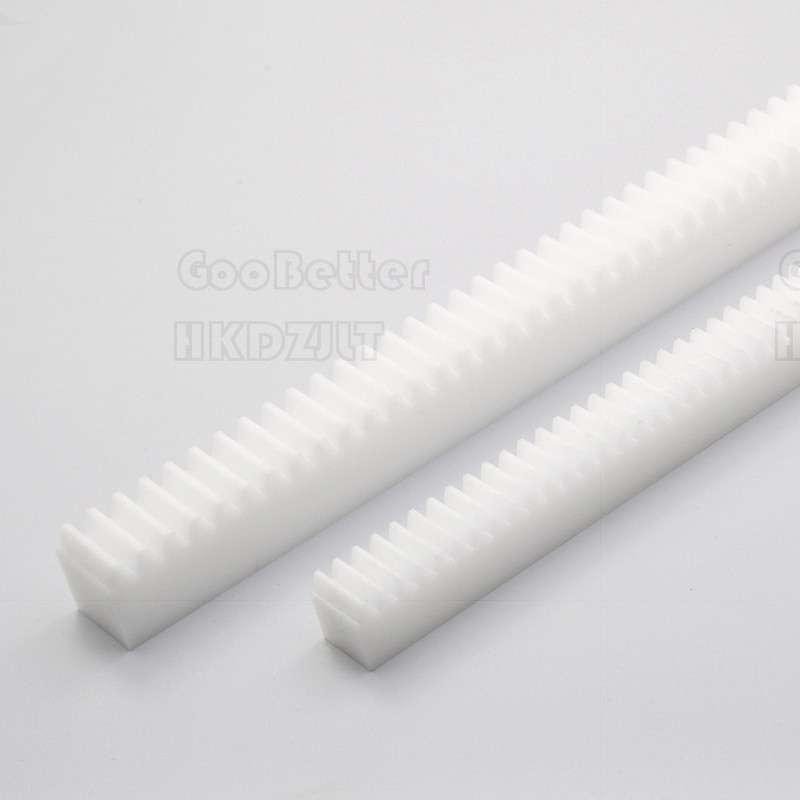 White POM Plastic 0.5 – 2 Mod Spur Gear Racks For CNC Linear Motion Long 300 mm