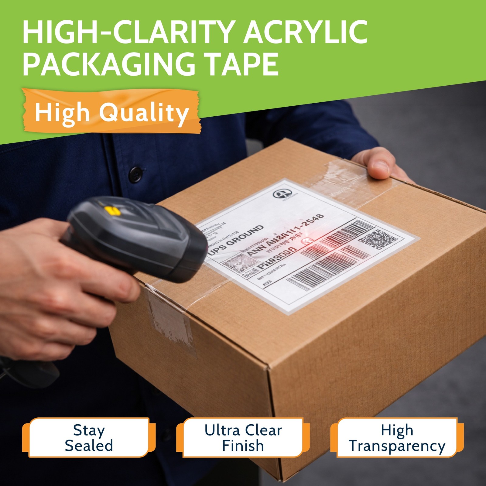 36 Rolls Carton Sealing Tape – 2″ x 110 Yards – 1.9 Mil Packaging Tape (Clear)