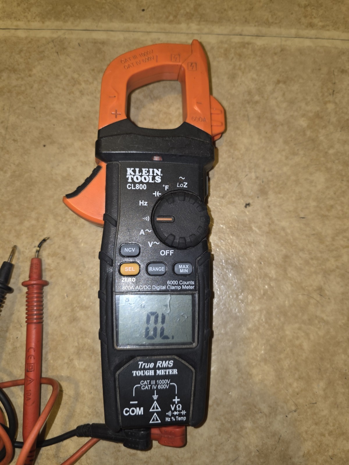 Klein Tools CL800 True RMS NCV Clamp Meter 600A 1000V CAT IV Digital