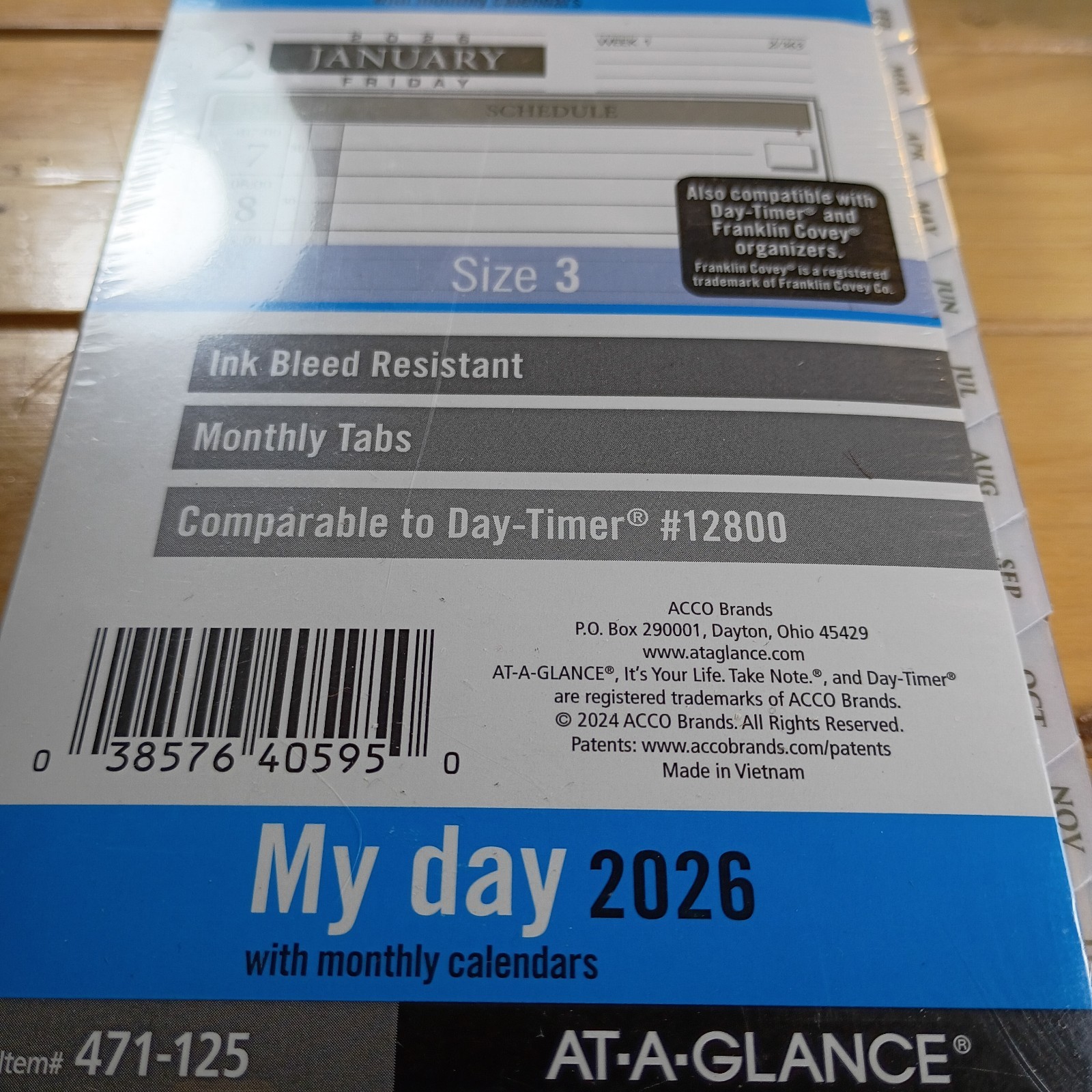 AT-A-GLANCE My Day 2026 Size 3 Comparable To Day-timer #12800 Item #471-125 New.