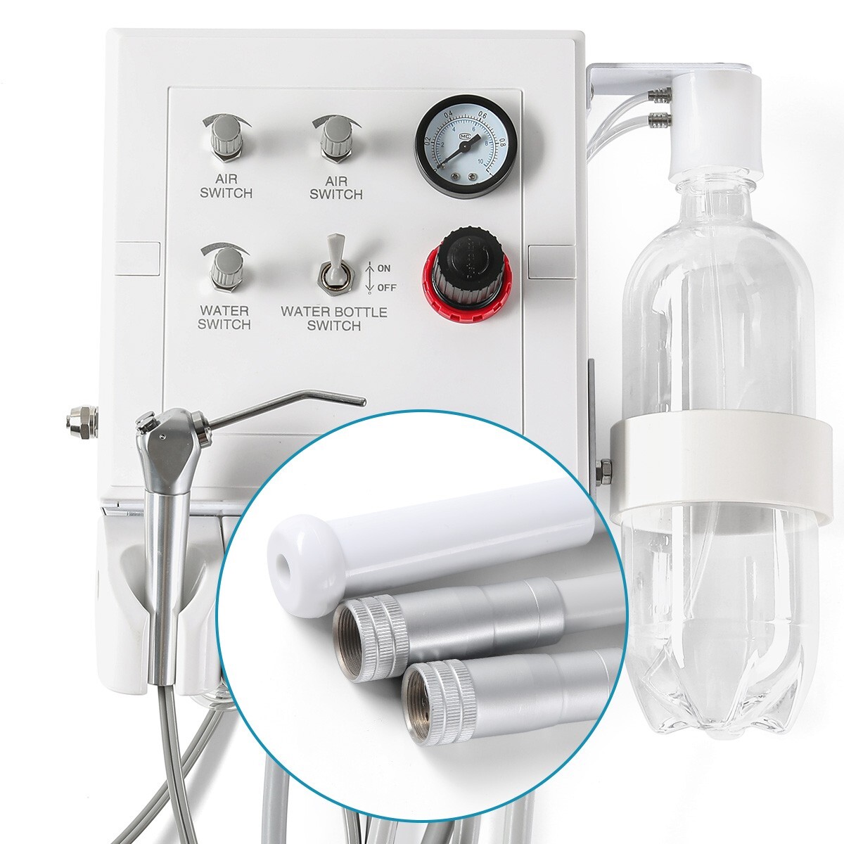 Portable Dental Turbine Unit with Weak Suction Work with Air Compressor 4Hole