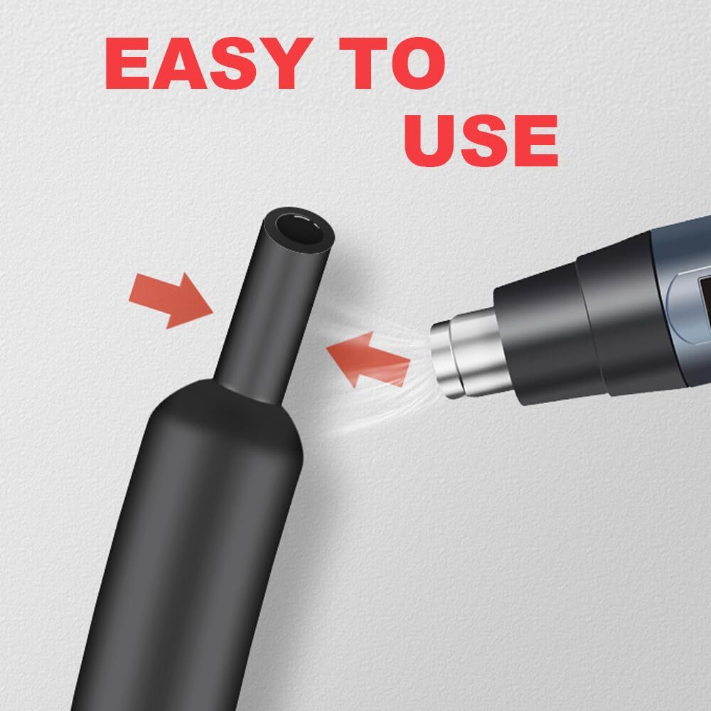 1/2 Inch 10Ft 3:1 Waterproof Heat Shrink Tubing,Marine Grade Shrink Wrap,Wire