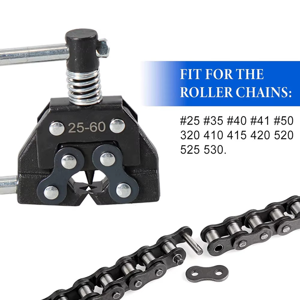 Roller Chain Tool Kit Breker Cutter + Puller Holder #25 – #60