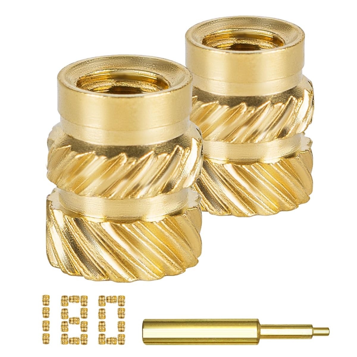 M2.5 M3 M4 Brass Threaded Inserts Bolt Set with Bolt for 3D Printed Plastic Part