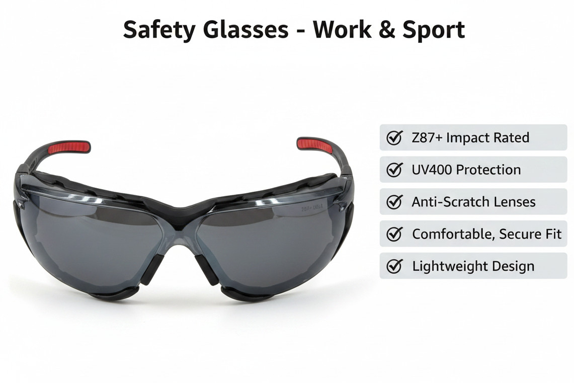 Falcon Safety Glasses with Removable Foam Lined Gasket and UV Protection