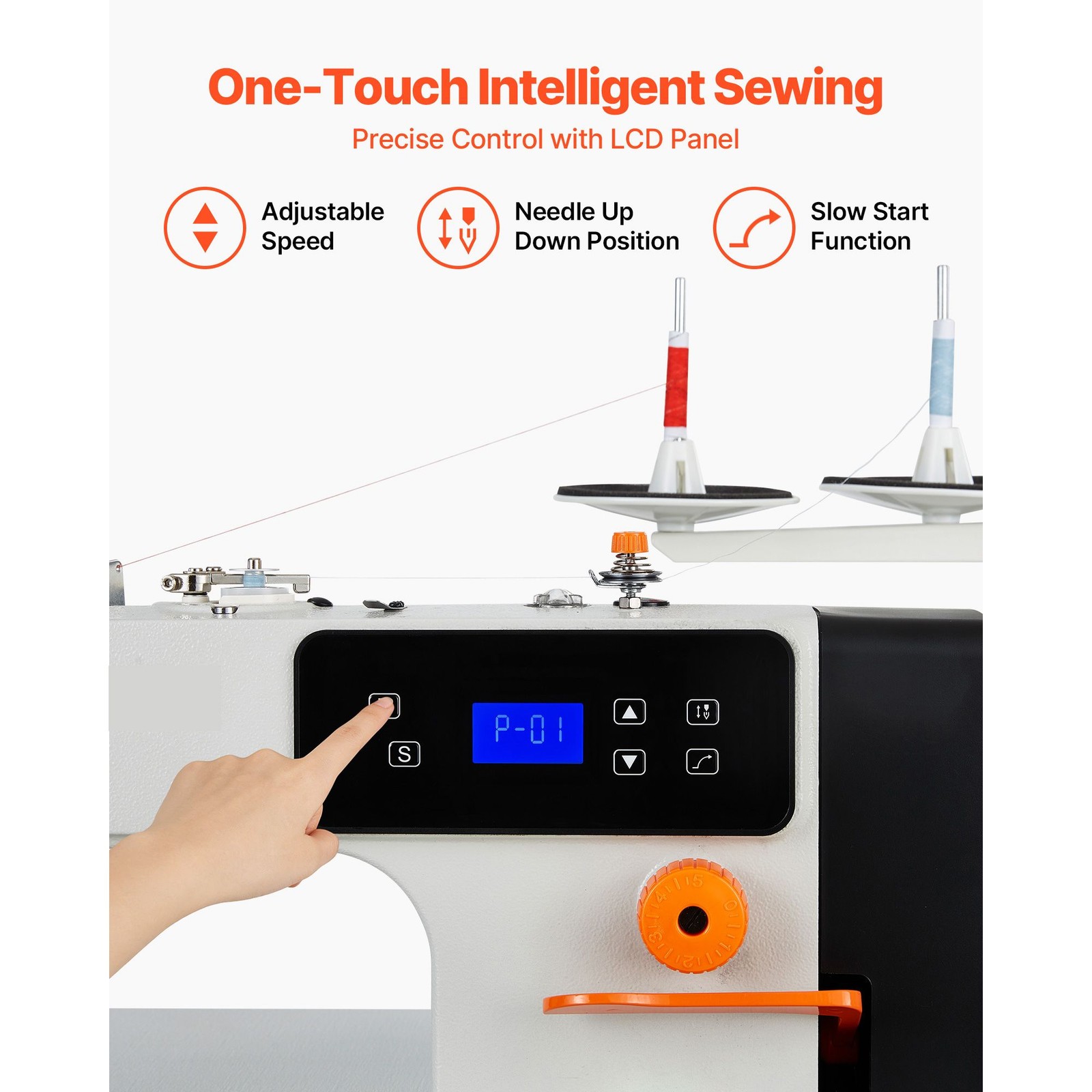Industrial Sewing Machine, 550W Lockstitch Sewing Machine Set