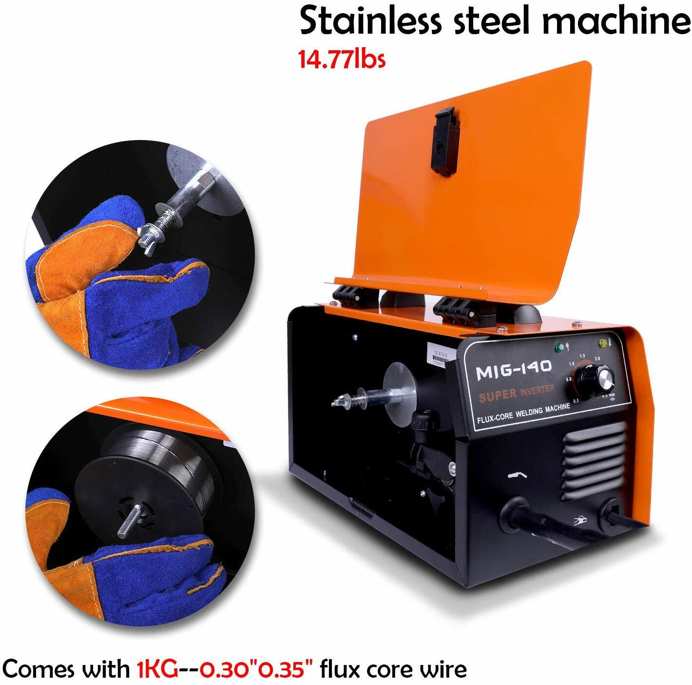 140 MIG Welder AC Flux Core WIre Gasless Automatic Feed Welding Machine w/Mask