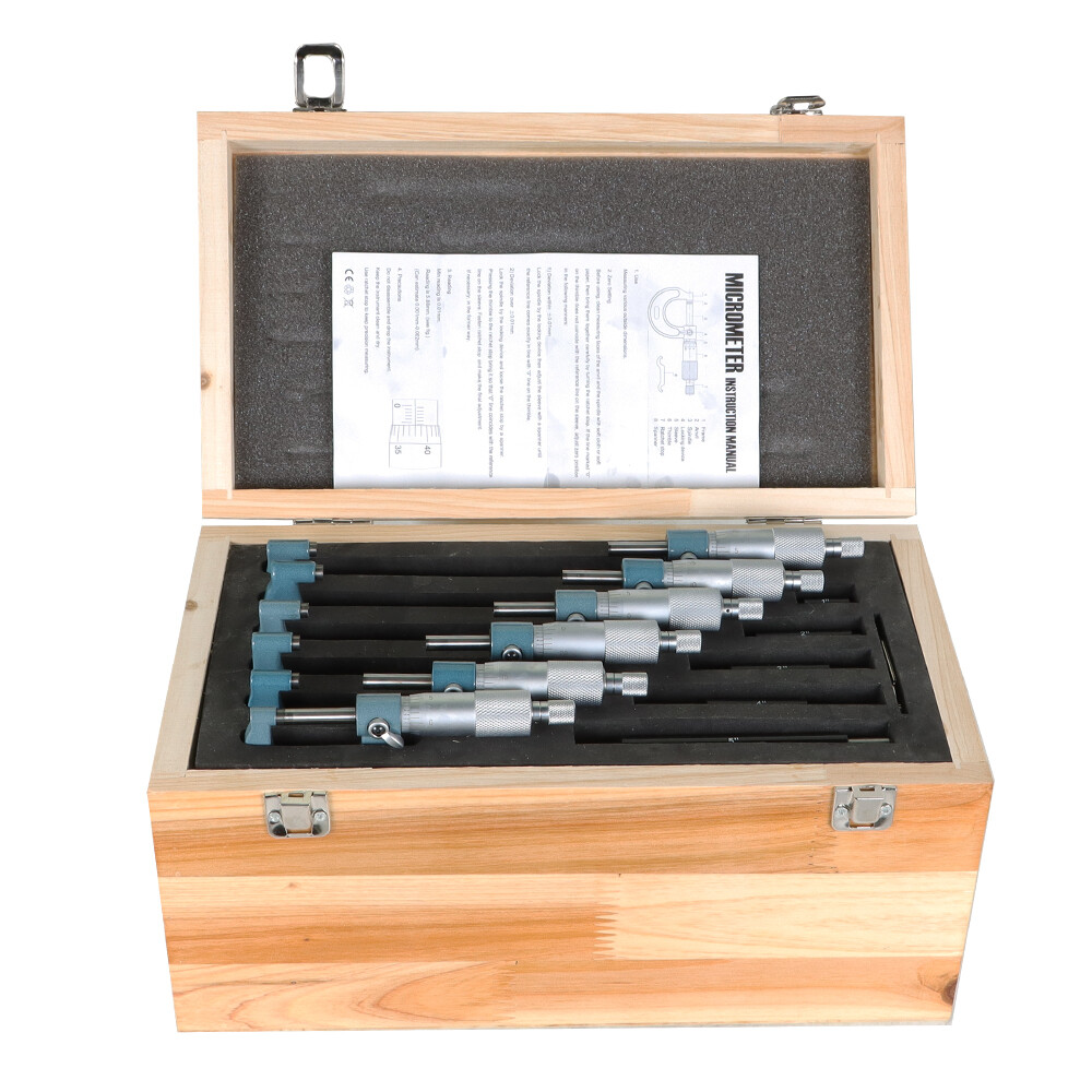 6Pcs Set 0.0001″ Precision Outside Micrometer 0-6″ Carbide Standards Set