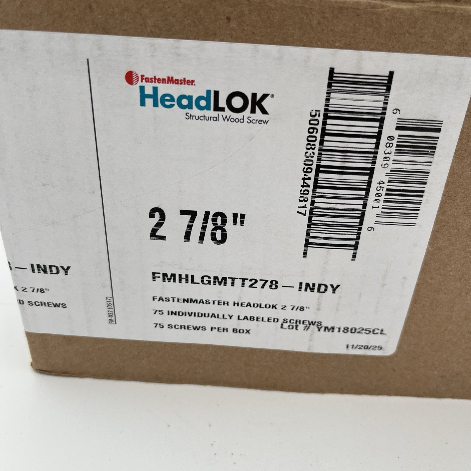 NEW!! 75 Pack FastenMaster 2-7/8 in. HeadLOK Structural Flat Head Wood Screws