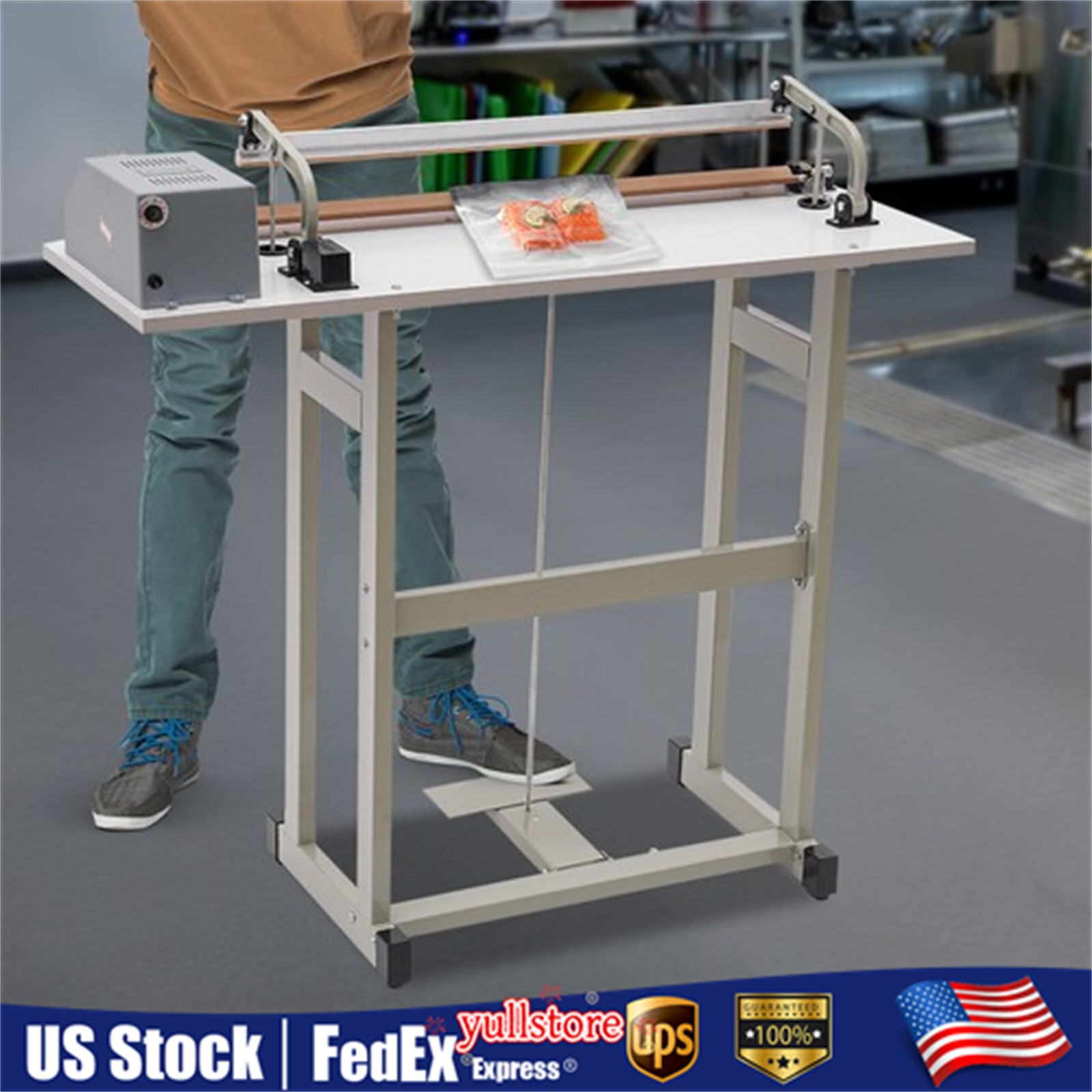 22.83″ Foot Pedal Impulse Sealer heat sealing machine,Plastic Bag sealer AC110V