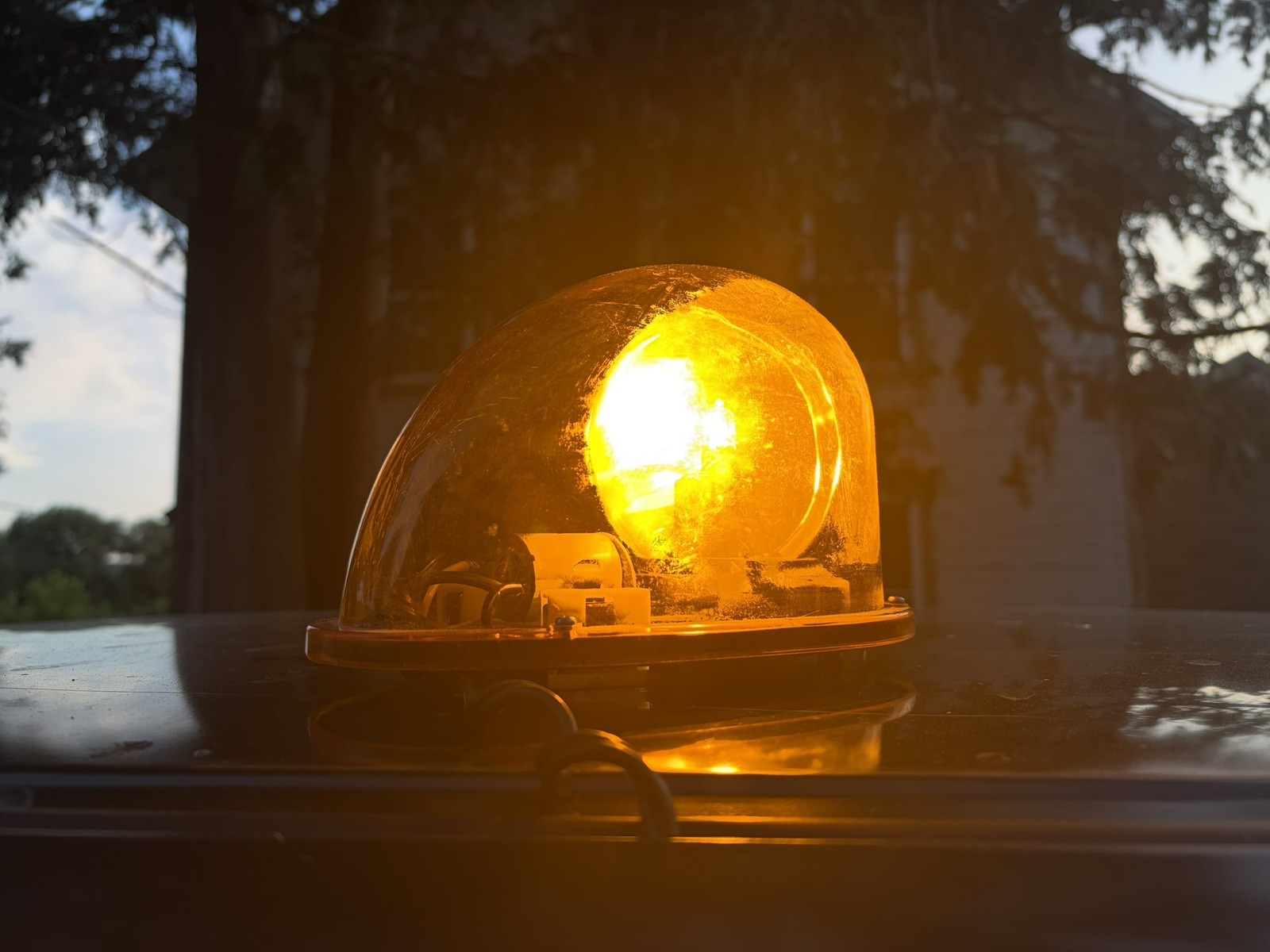 Teardrop Rotating Amber Beacon Light 12V volt