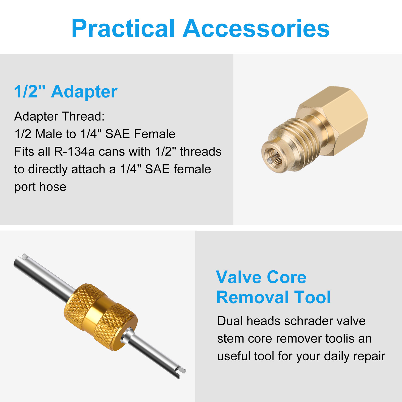R1234YF Quick Coupler Self-Sealing Puncture Type Can Tap Valve Core Remover Set