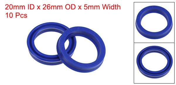 10pcs UN Radial Shaft Seal 20mm ID x 26mm OD x 5mm Width PU Oil Seal Blue