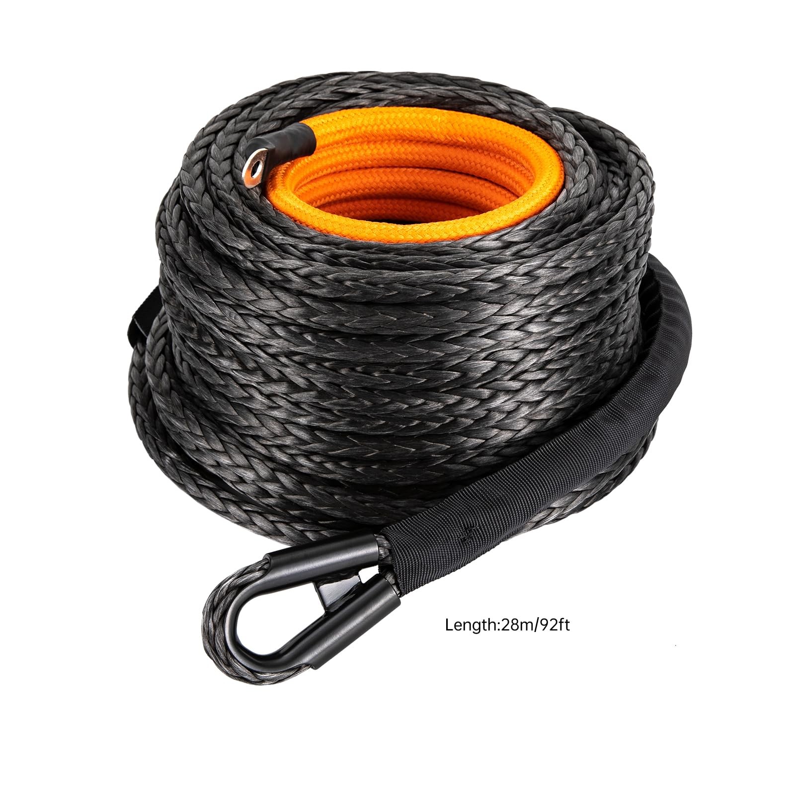 Synthetic Winch Rope 1/2″ x 92ft 31500lbs Dyneema Sleeve Hook Truck ATV SUV