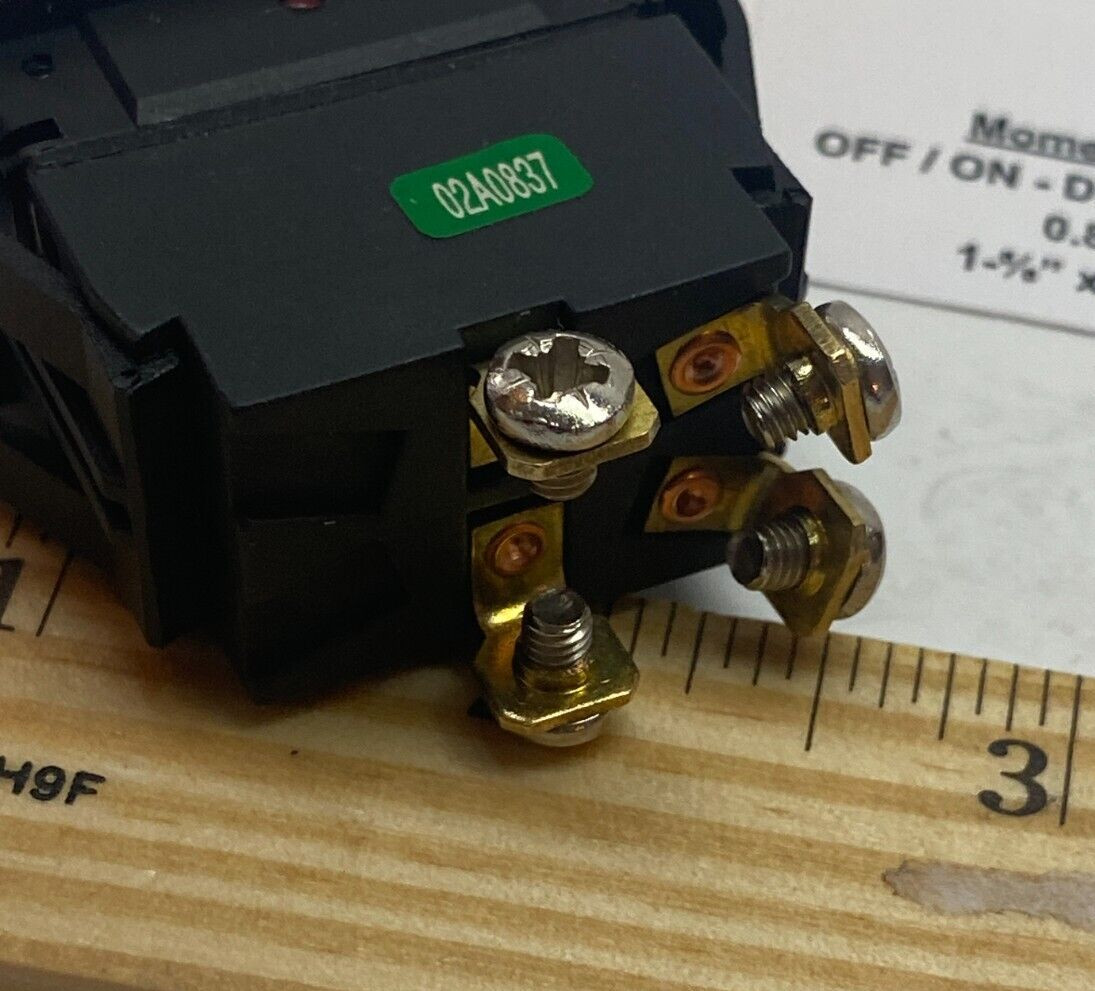 OFF/ON DPST Momentary Rocker Switch 20A 2hp 4 Screw Connect (0.830″ x 1.45″)