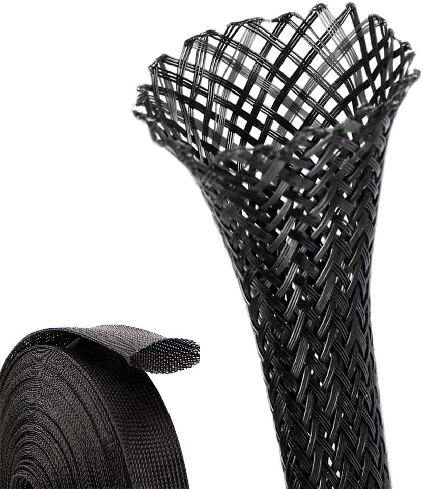 10-100FT Expandable Braided Cable Sleeve PET Wire Loom Organizer Cord Management