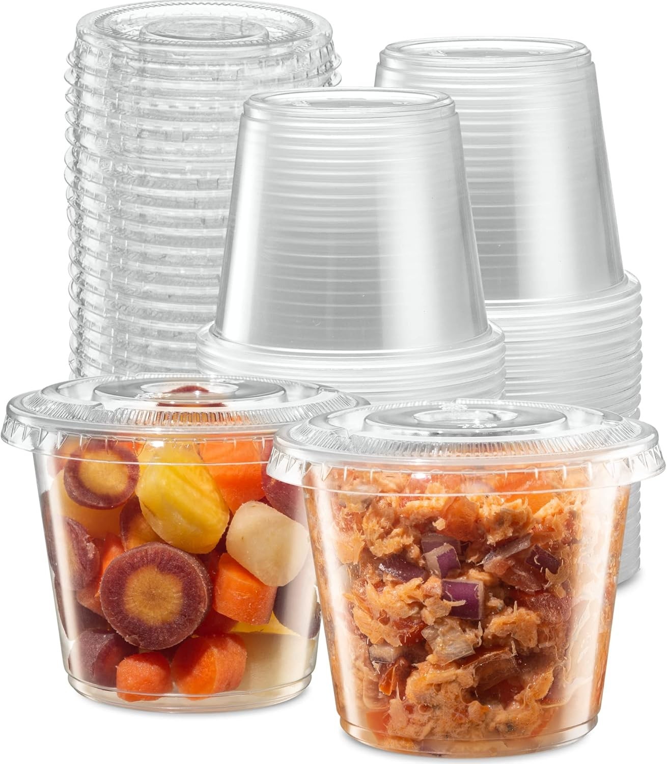 Clear Portion Control Cups for Meal Prep, Souffle, and Craft Use – 100 Count