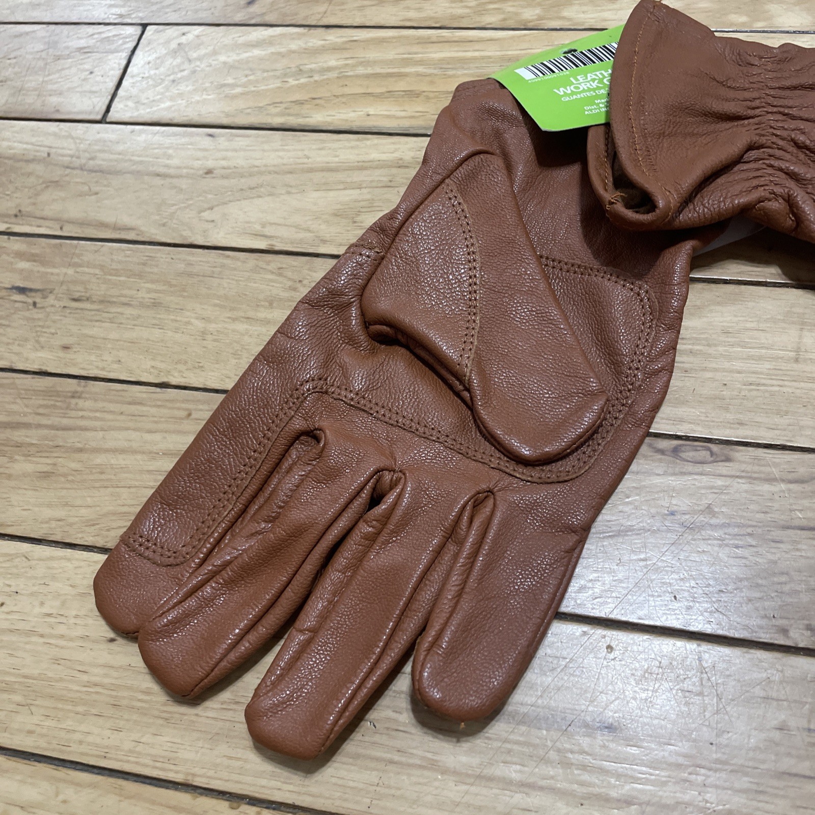 Gardenline New Leather Work Gloves Adult Large Brown Garden Hike Ride Western
