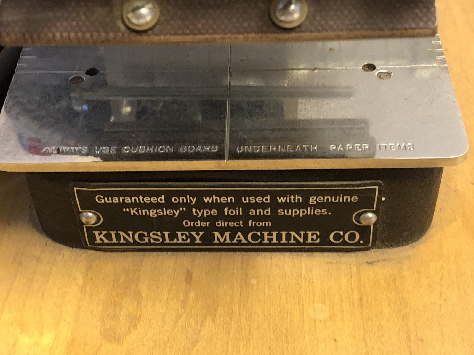 Kingsley Model M-100-BA Hot Foil Stamp Press Machine (Works) No Handle Or Stamps