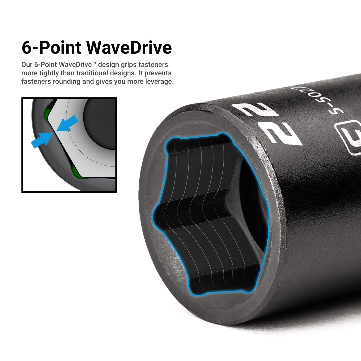 Capri Tools 17 mm Stubby Impact Socket, 3/8 in. Drive, 6 Point, Metric 17