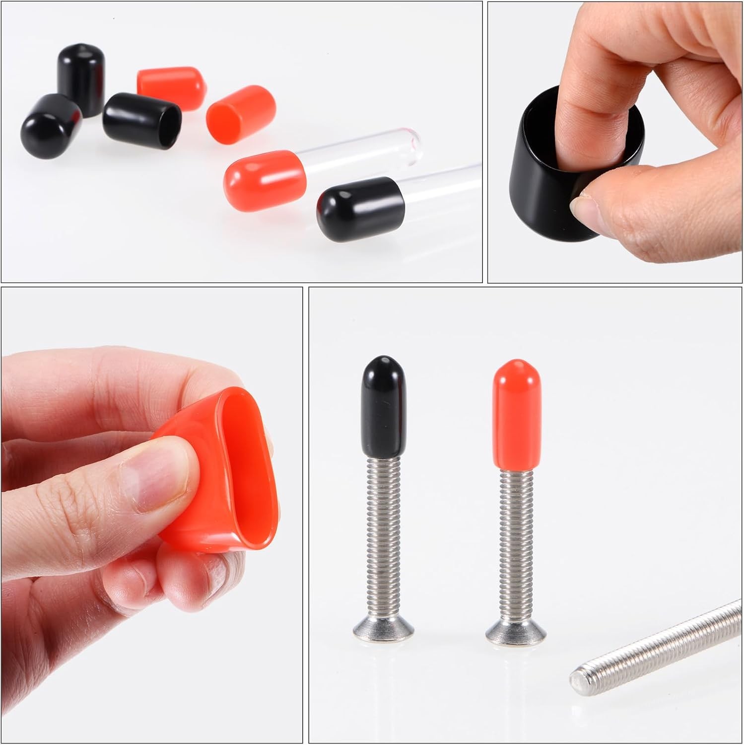 uxcell 50pcs Round Rubber End Caps 1/8″ 3/16″ 1/4″ 5/16″ 3/8″ Grey Vinyl