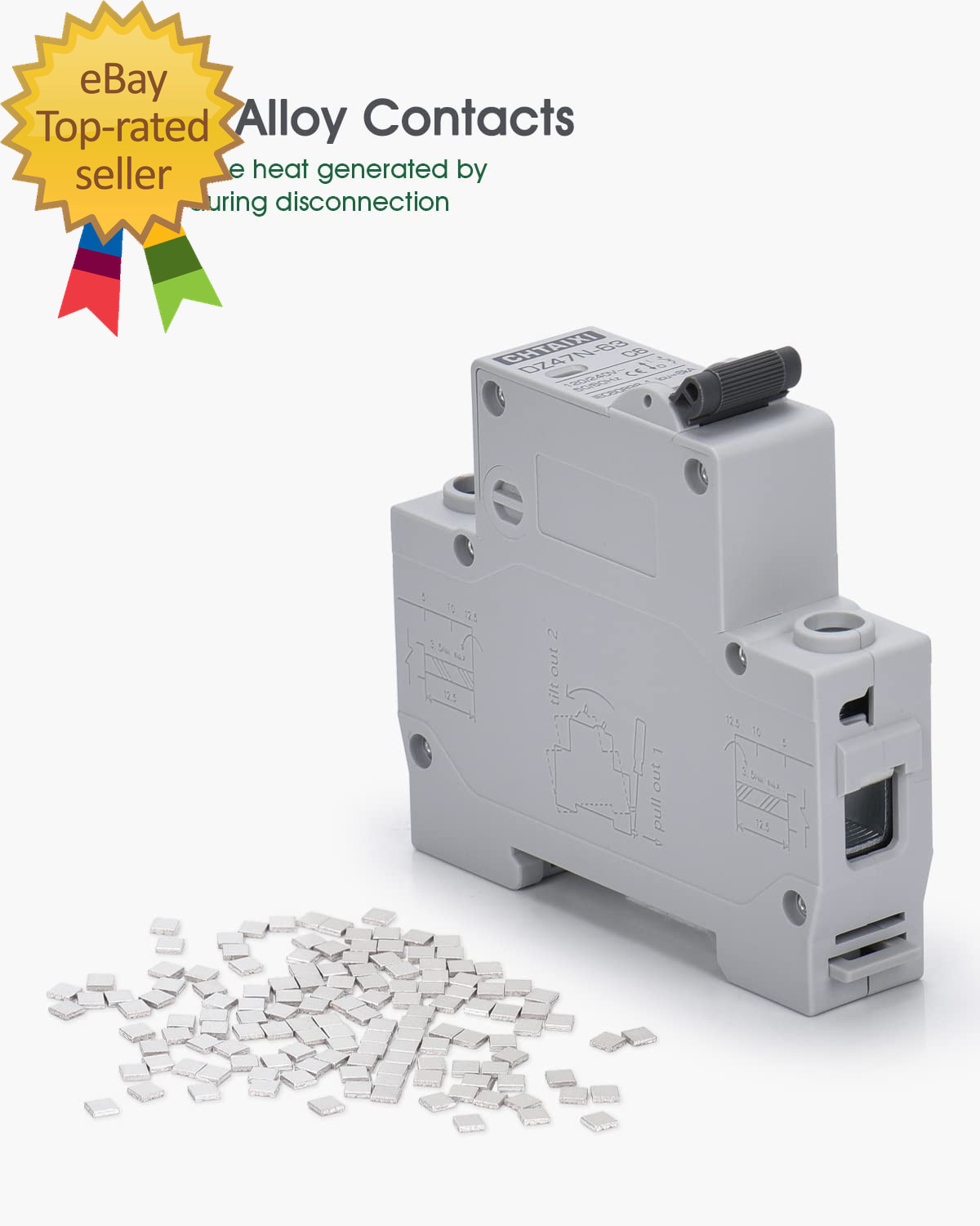 AC Miniature Circuit Breaker 10 Amp 120V/240V 1 Pole DIN Rail Mount Thermal Trip