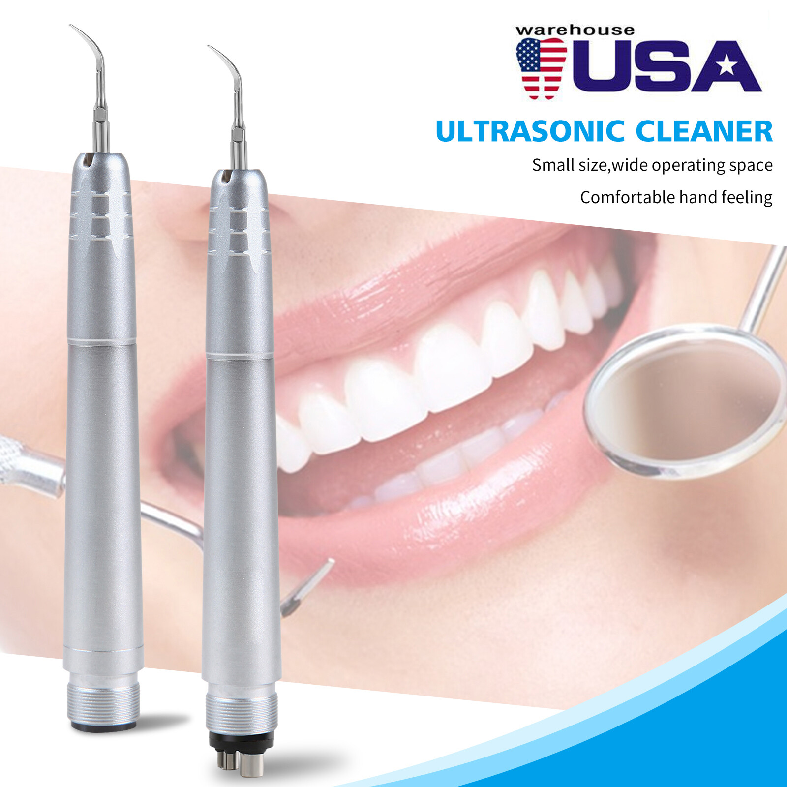Dental Ultrasonic Air Scaler Handpiece Hygienist 2Hole/4Hole With 3 Tips USA