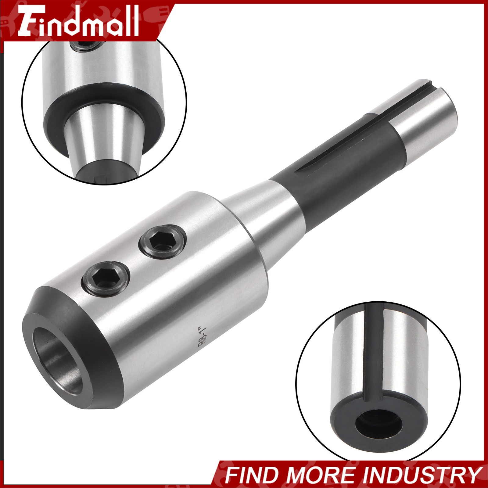 Findmall 1 Inch High Precision R8 End Mill Adapter Holder Milling Cutter Tool