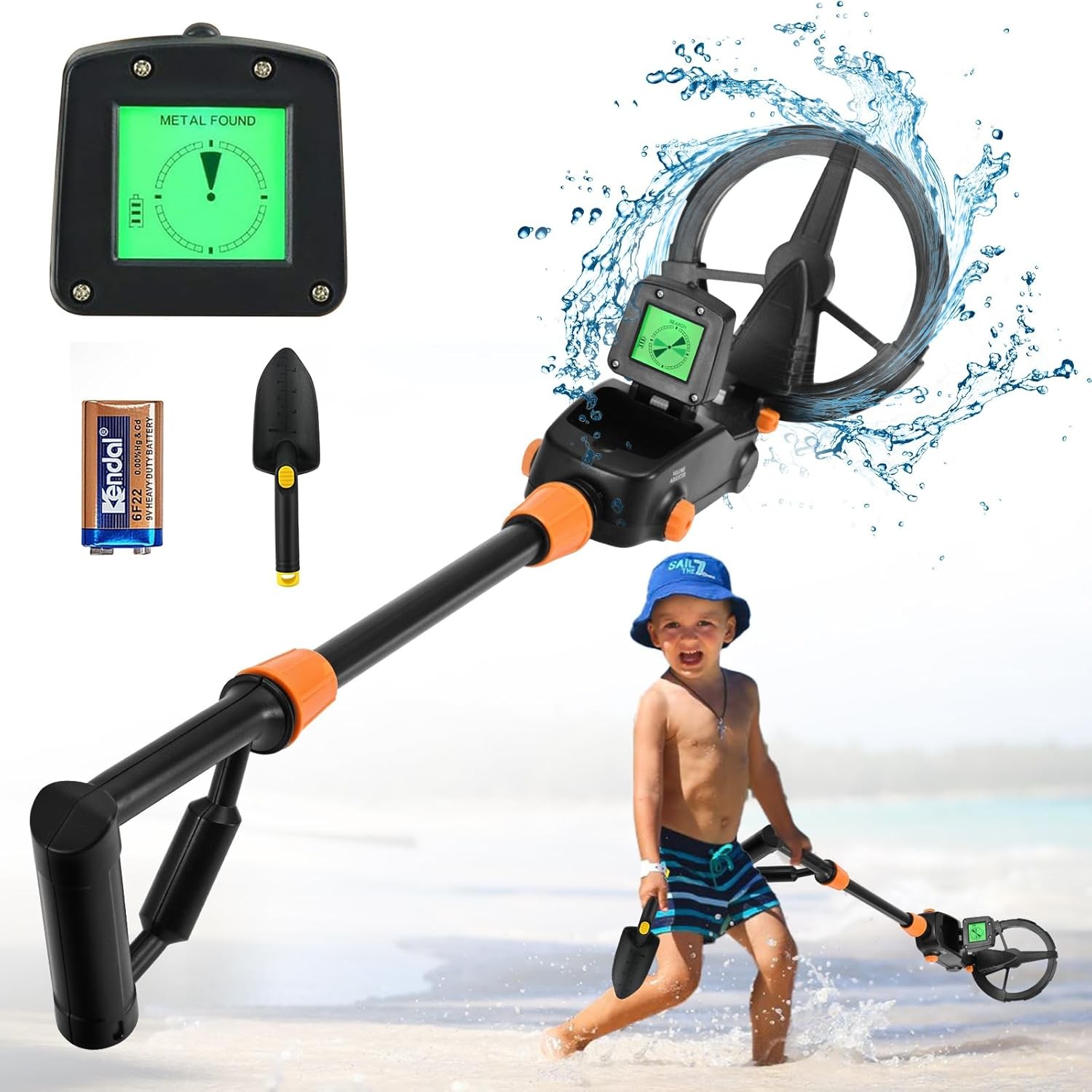 Metal Detector for Kids Lightweight Children Detector Waterproof with LCD.