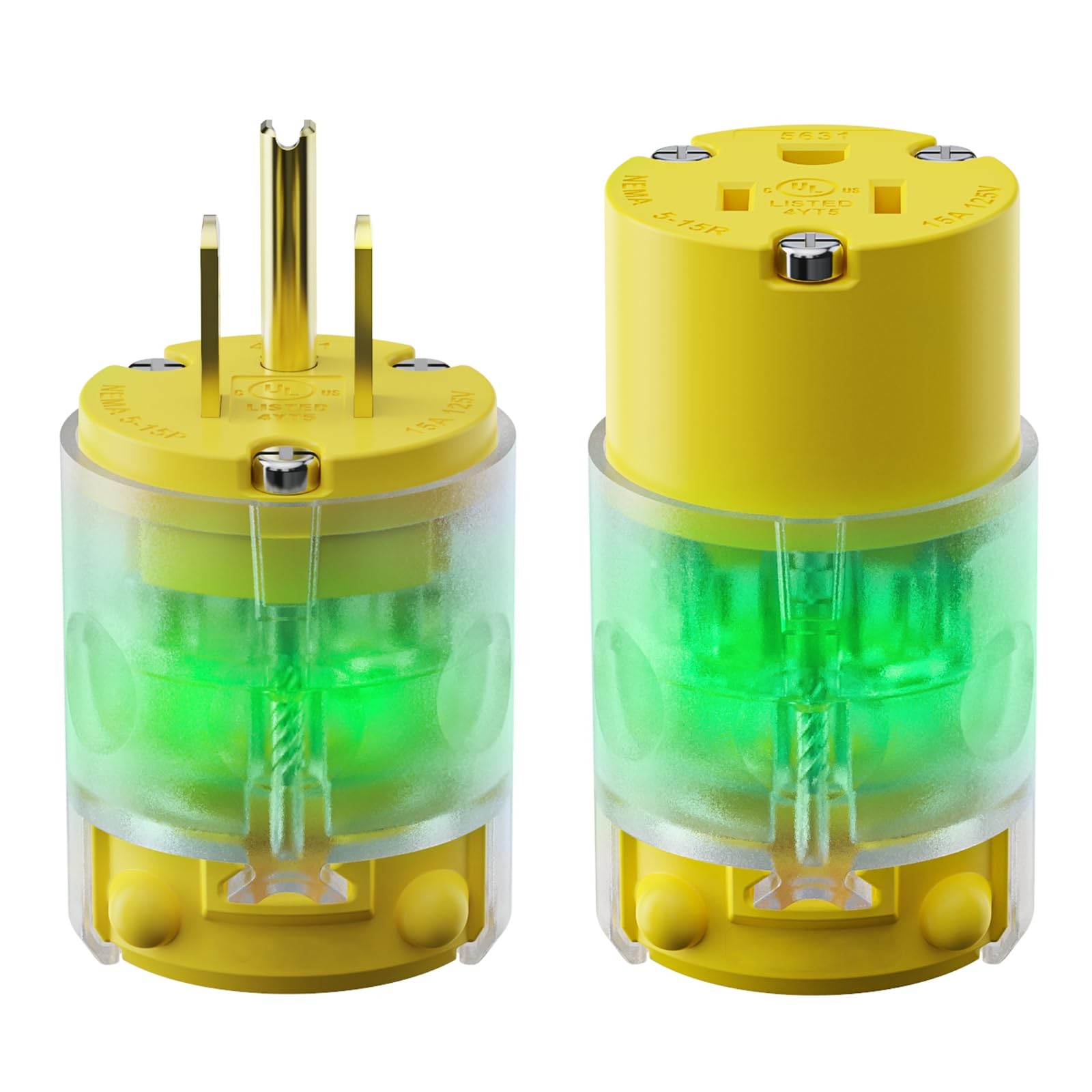 EPLESFTON 1 Set Lighted Extension Cord Ends, 15A 125V Extension Cord Replacem…