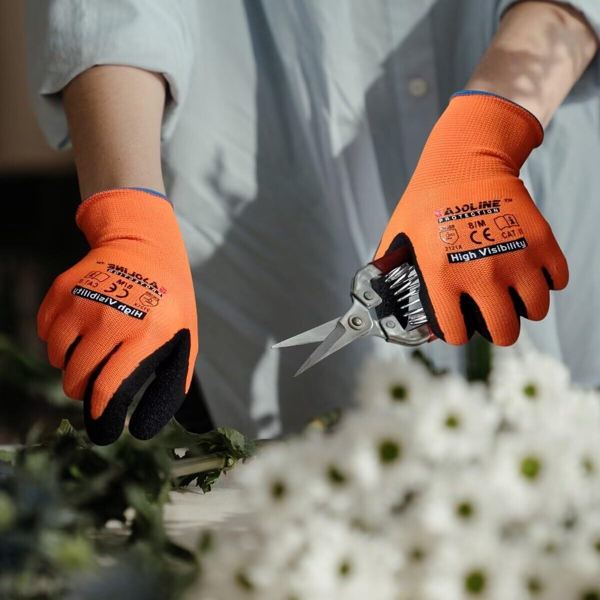 Gasoline 13 Gauge Polyester Latex Crinkle Palm Dipped Gloves /Men Women/ 12Pairs