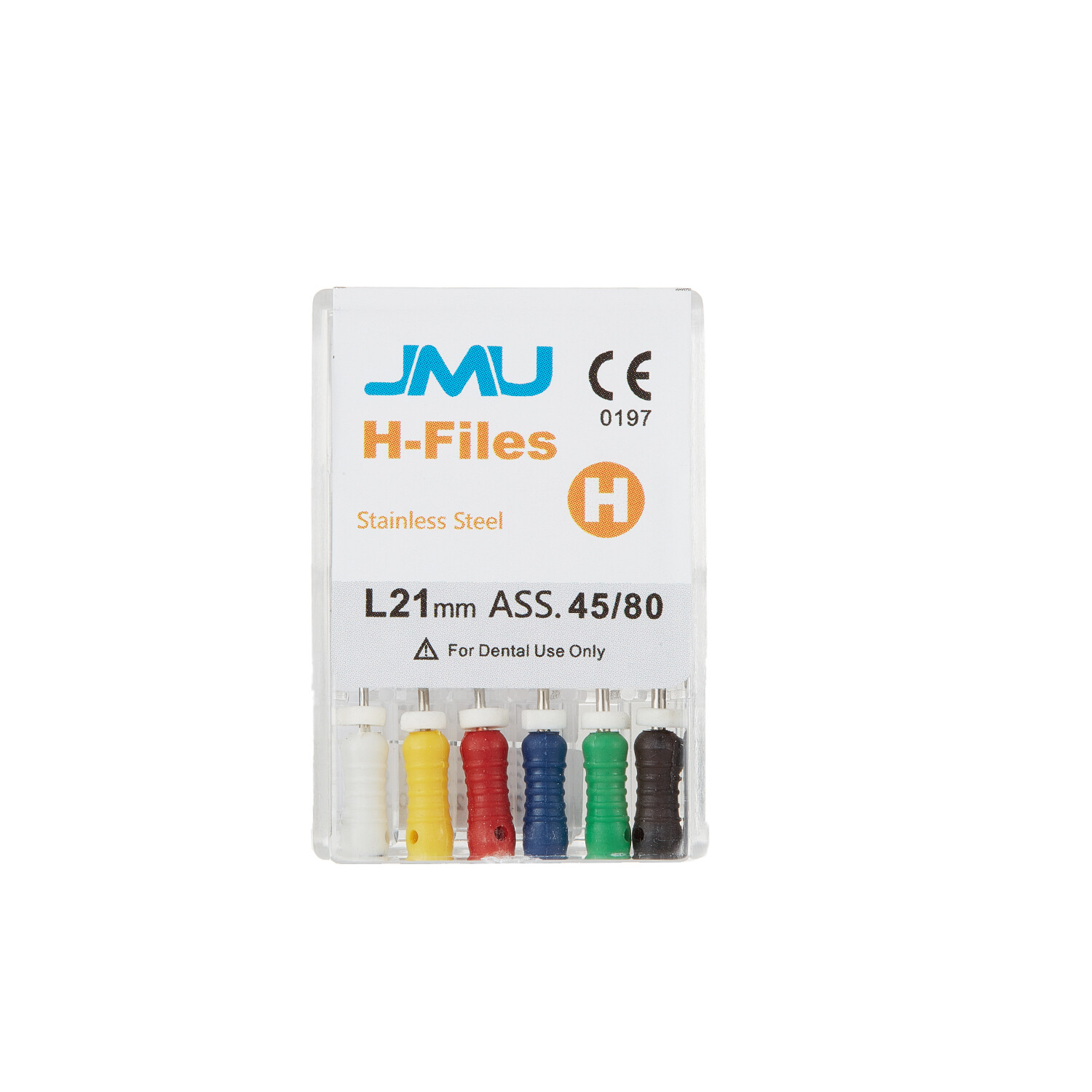 JMU Dental Endo Root Canal Files Stainless Steel H-Files 21/25/28/31MM #45-80