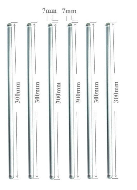6 Pack Glass Stirring Rods 12″(300MM) For Science Education, Lab & Kitchen Use