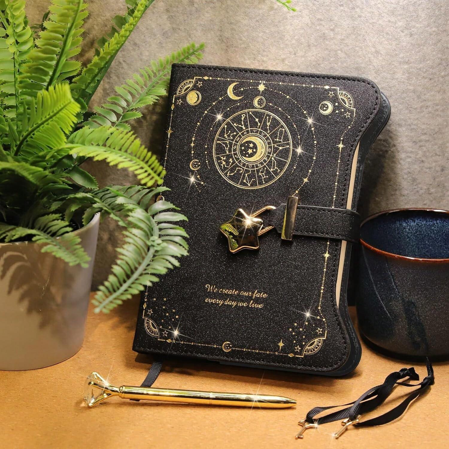 Notebook With Lock for Writing A5 Journal Diary Pen & Bookmark Lined Notebook