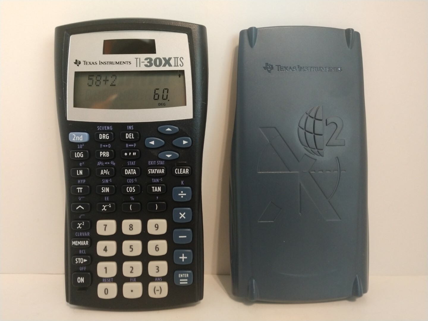 Texas Instruments TI-30X IIS Scientific Calculator ~ Black w/Blue Cover ~ Tested