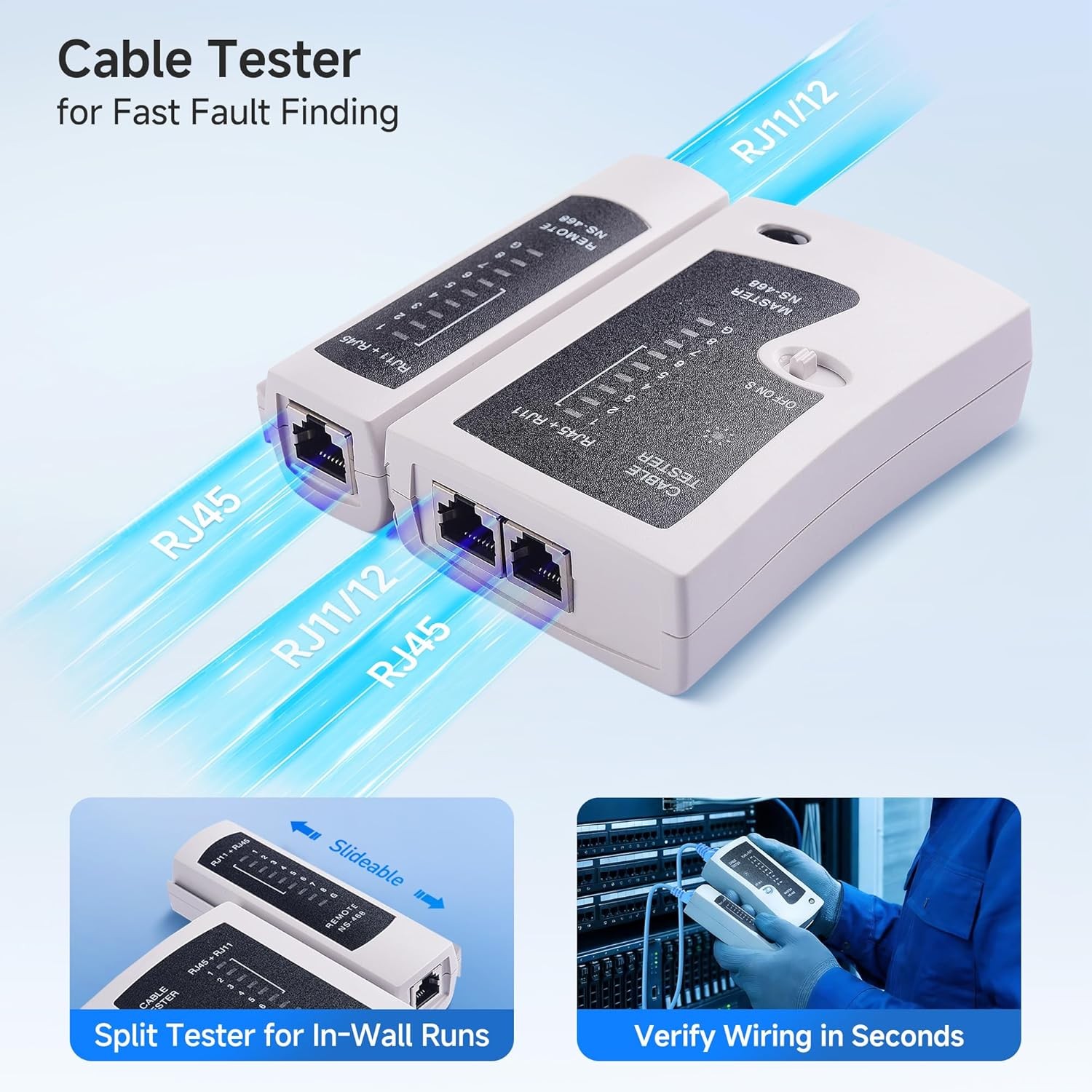 7-in-1 Network Tool Kit with RJ45 Ethernet Crimping Tool, Punch Down Device, Pun