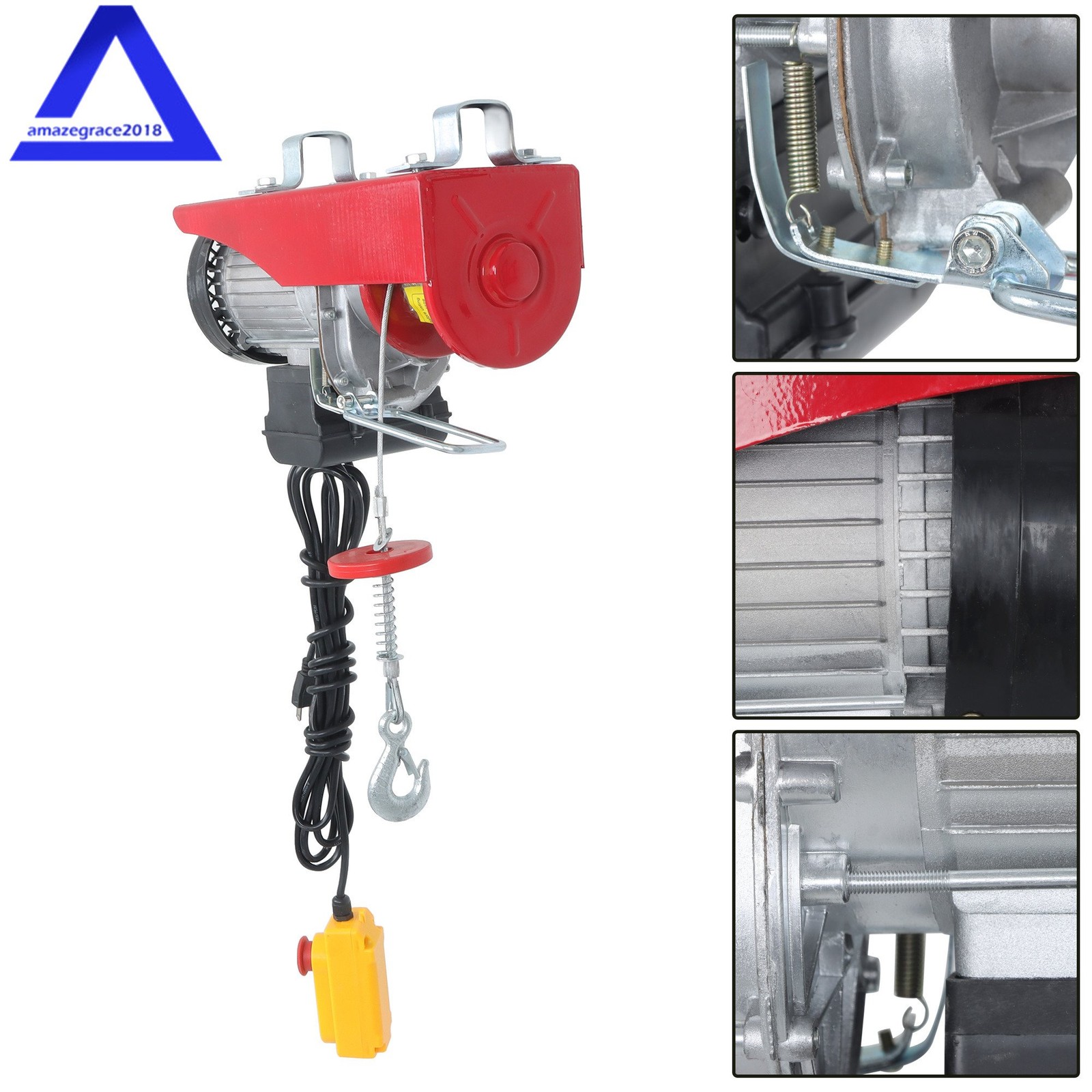 1320lbs Electric Winch 110V 1150W Mini Electric Hoist 14ft Wired Remote Control