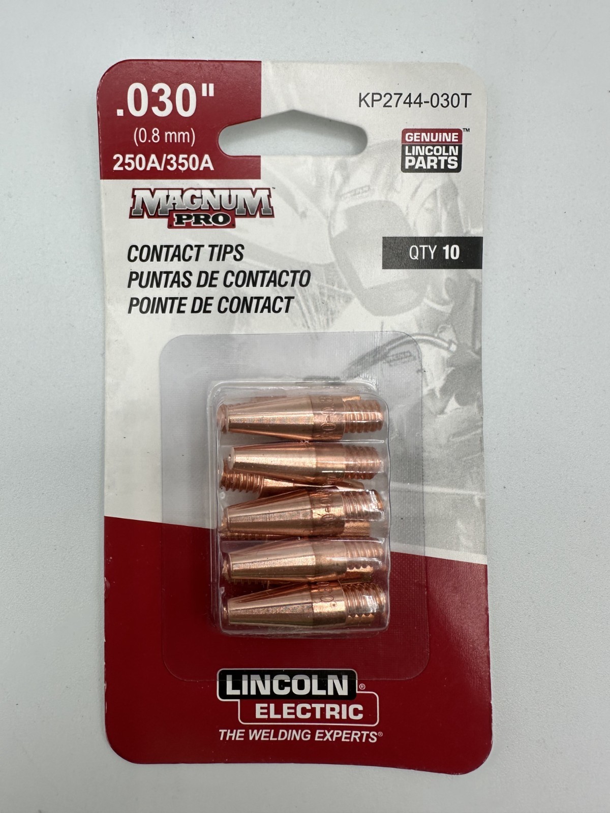 Lincoln Genuine KP2744-030T .030 Tapered Magnum Pro Contact Tips – 10 Pk