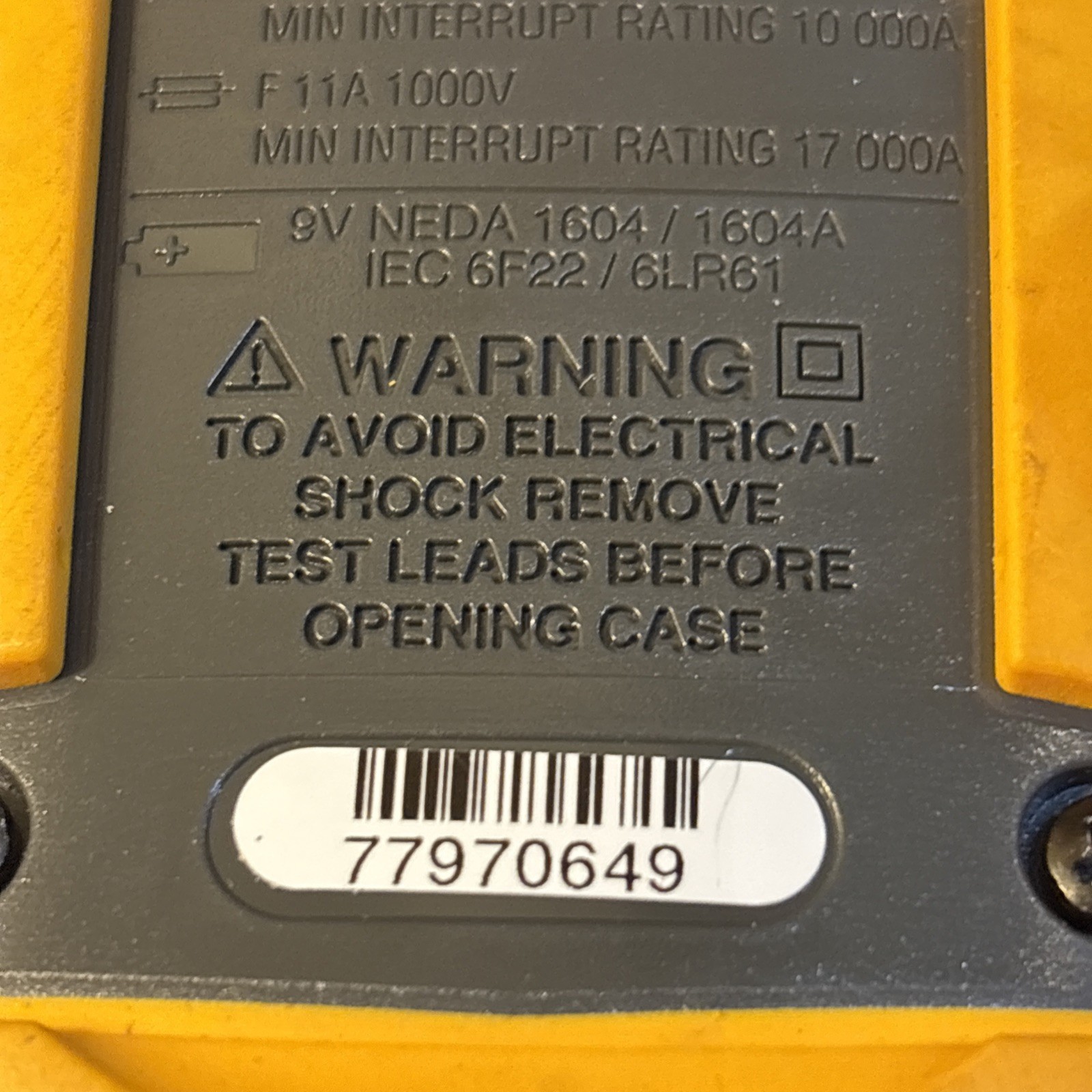 Fluke 26 III True RMS Digital Handheld Multimeter, Test Leads, 1000V, CAT III