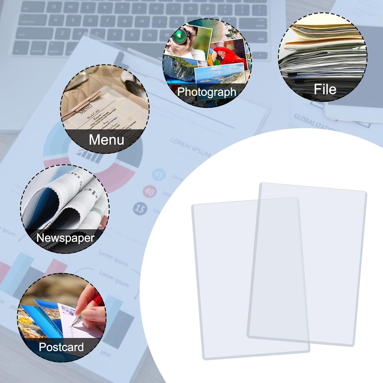 6 Pack 8.5″ x 11″ Rigid Print Protectors, Clear Waterproof Hard Plastic Page …
